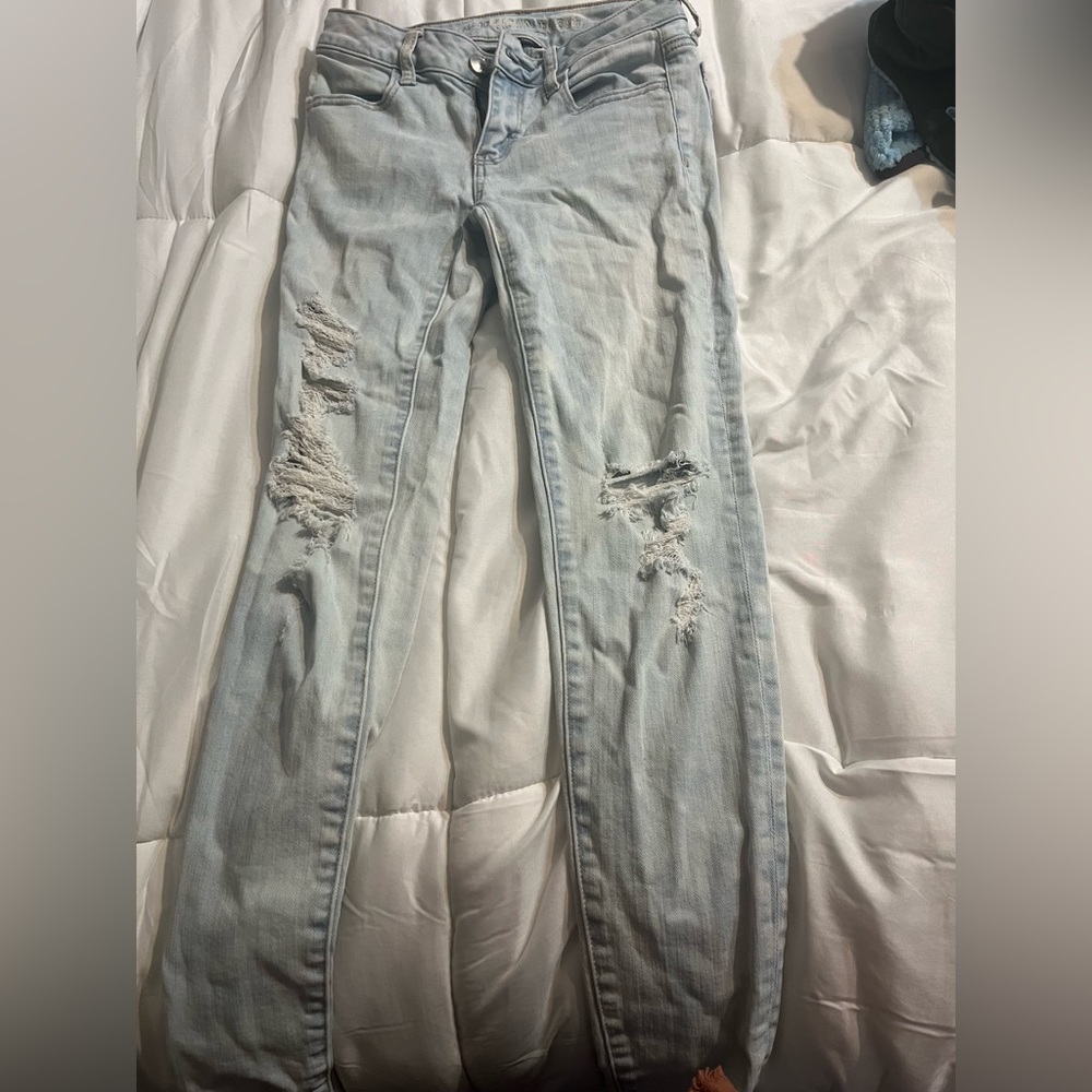 Light blue skinny jeans